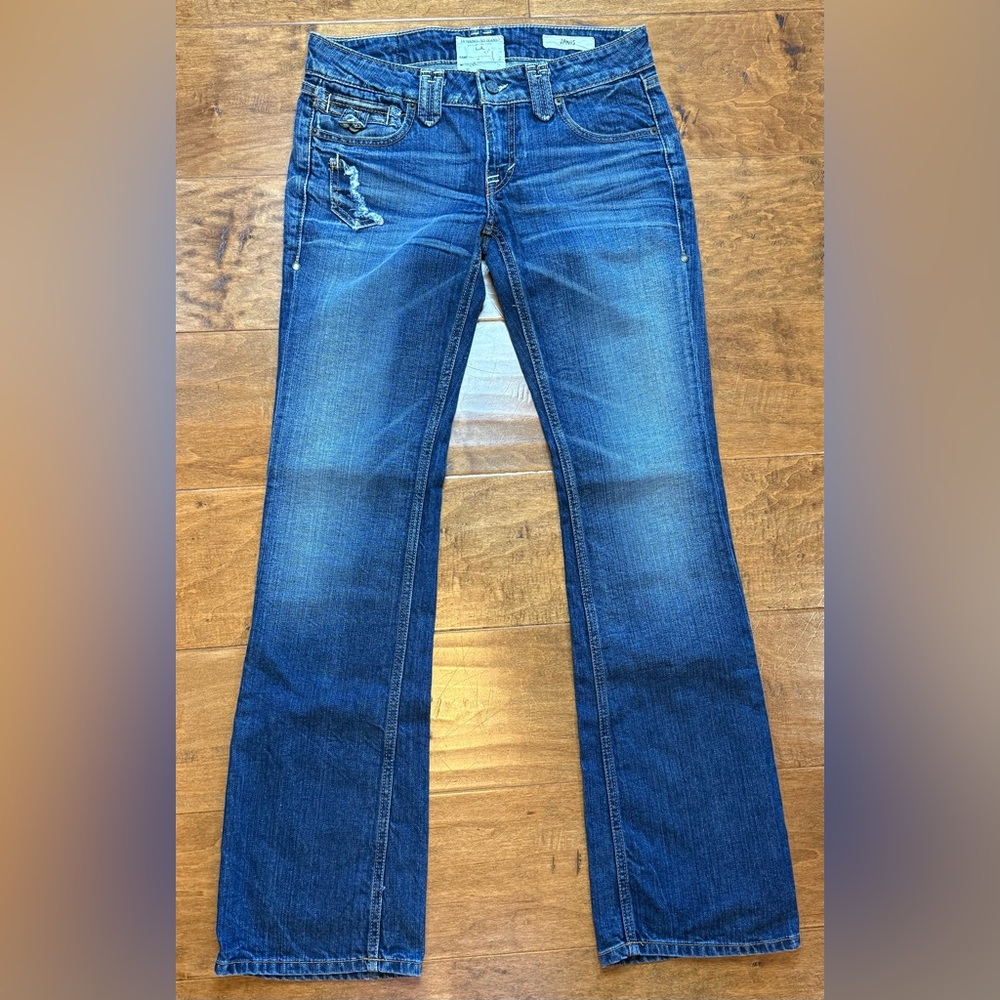 Taverniti So Janis Jeans 29 Low Rise Bootcut Flare Medium Wash Y2K Denim
